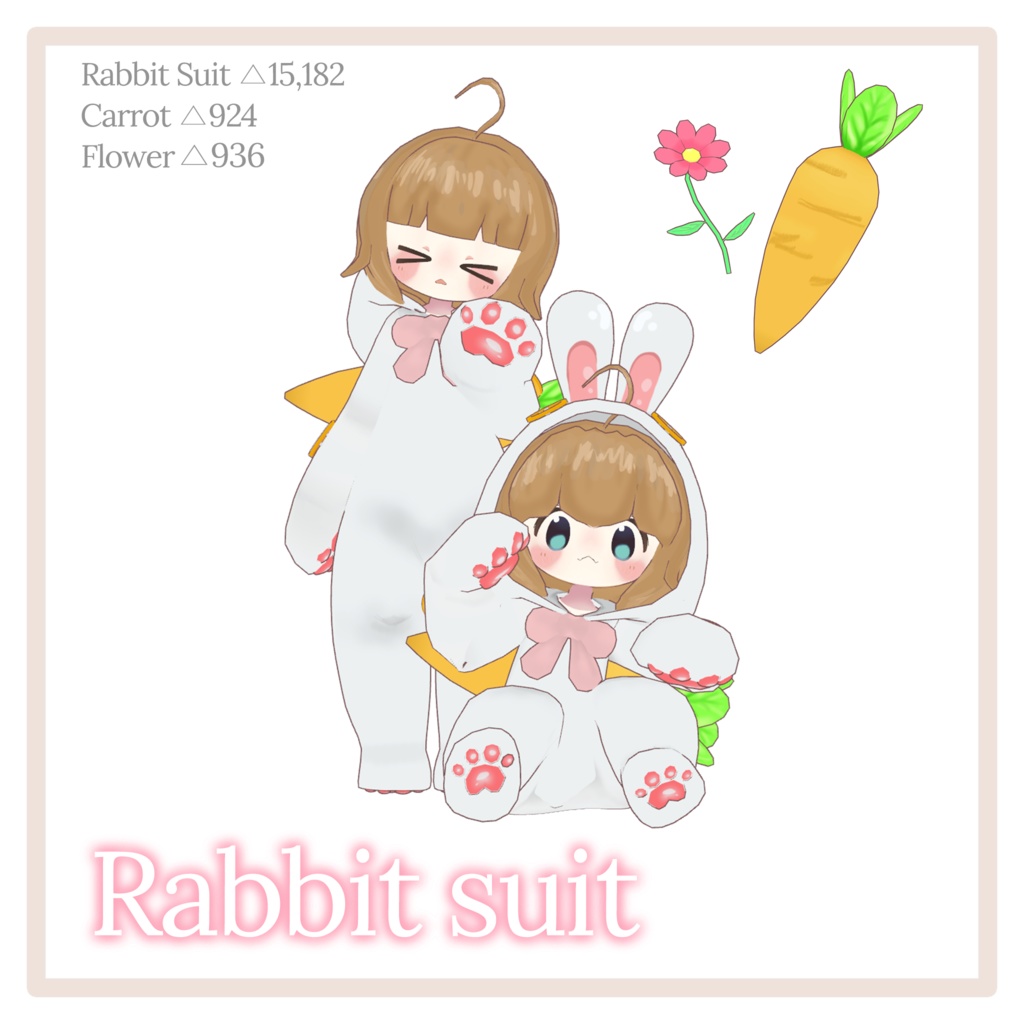 Rabbit Suit & Carrot& Flower