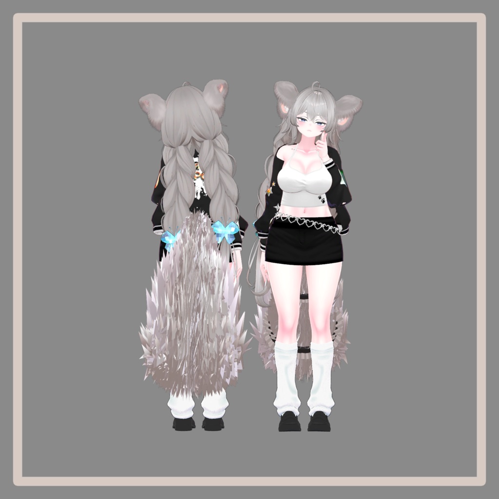 Chinchilla Accessory set (Ears, tail 2 types)