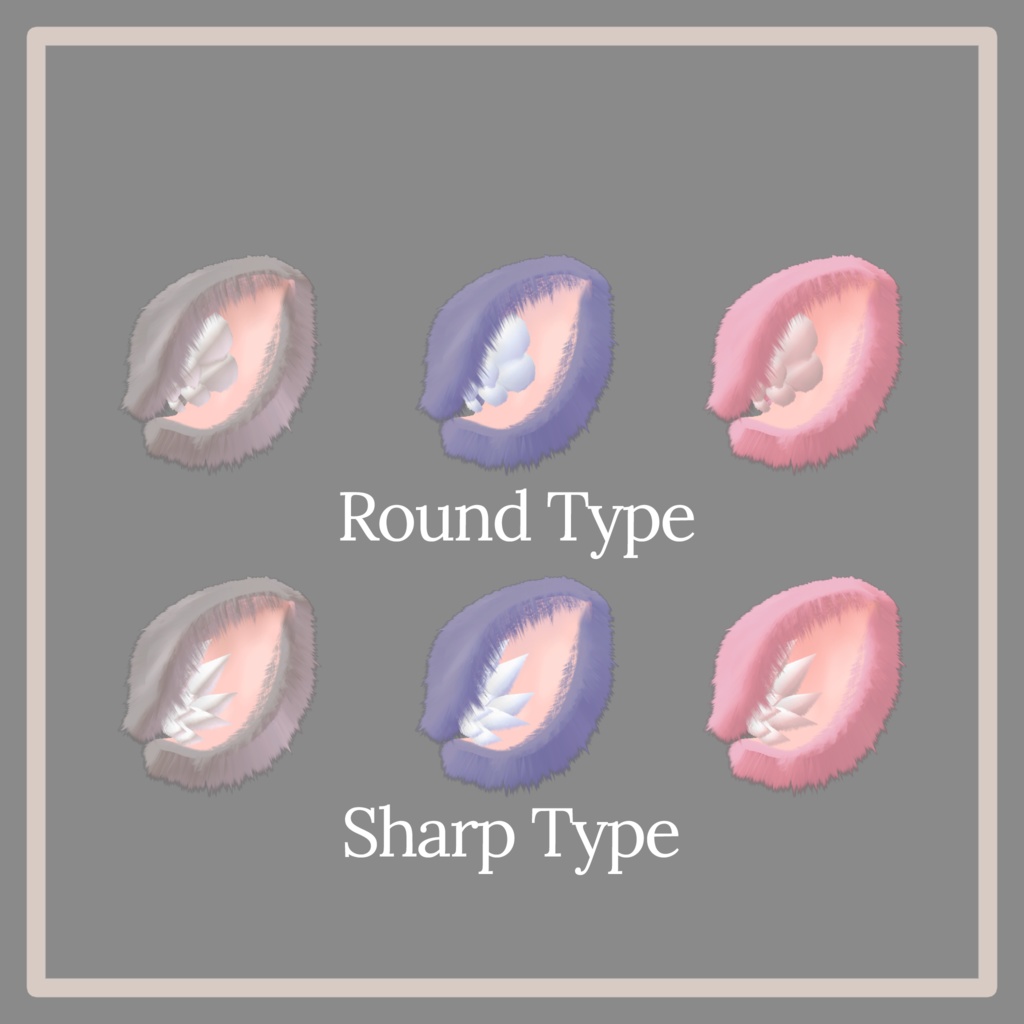 Chinchilla Accessory set (Ears, tail 2 types)