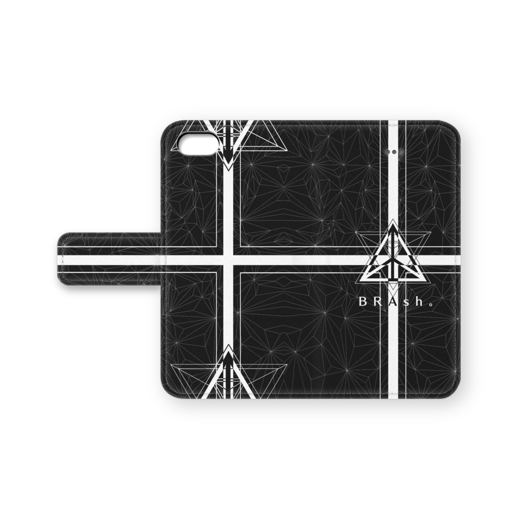 【BRAsh。】　iPhone5/6/6Plusケース ブックタイプ　Black ver.