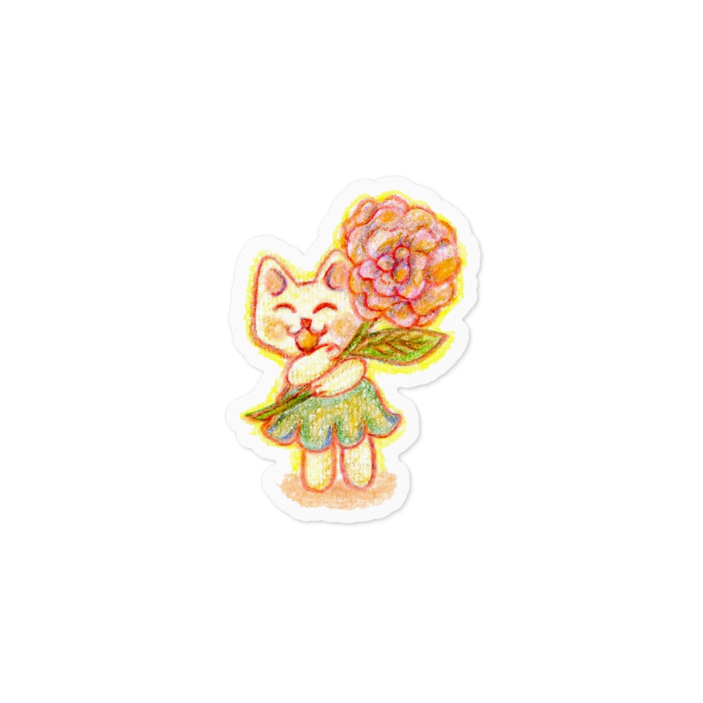 happycatホワイトステッカー