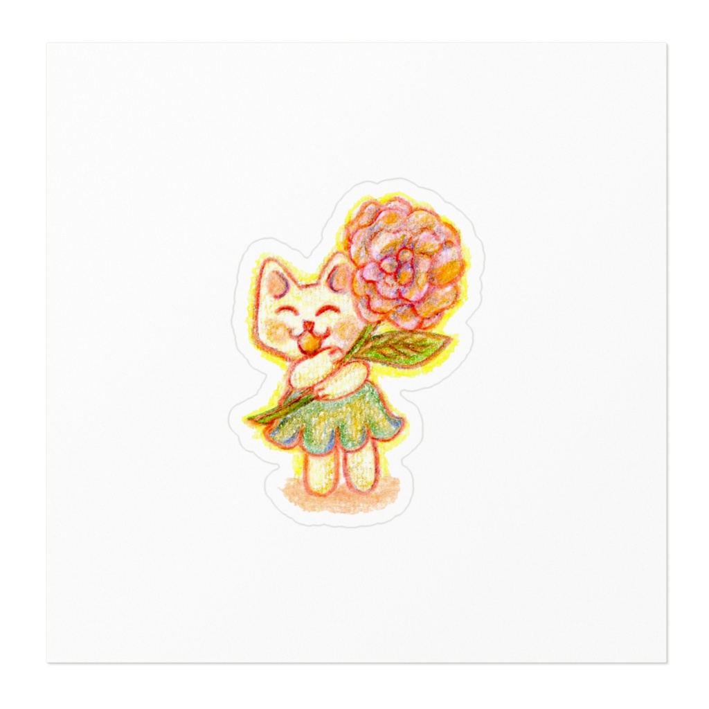 happycatホワイトステッカー