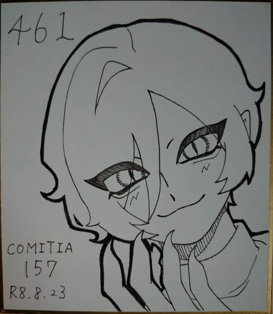 【色紙】ボールペン画＿ミミ