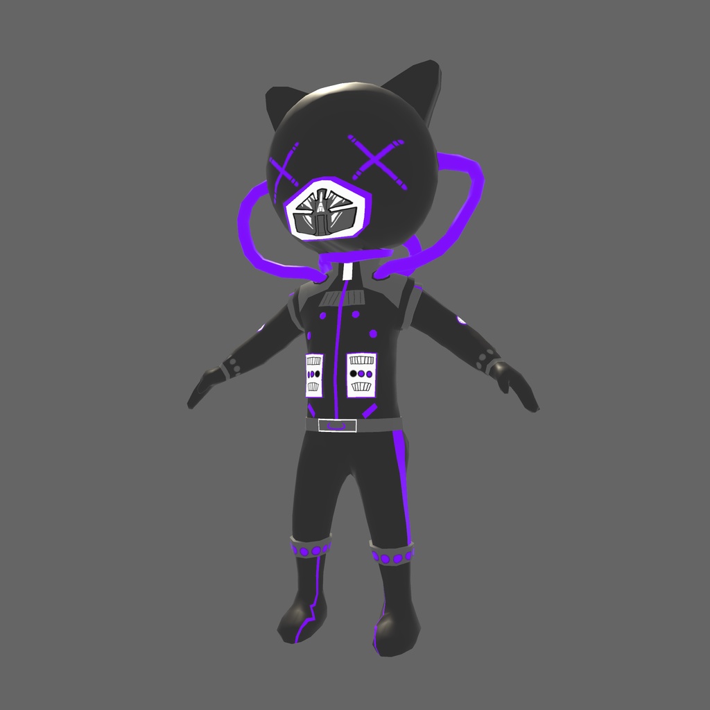 オリジナル3Dモデル「闇ねこ星人」