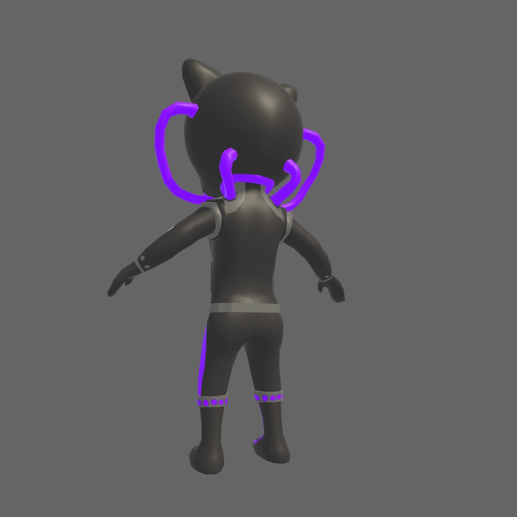 オリジナル3Dモデル「闇ねこ星人」