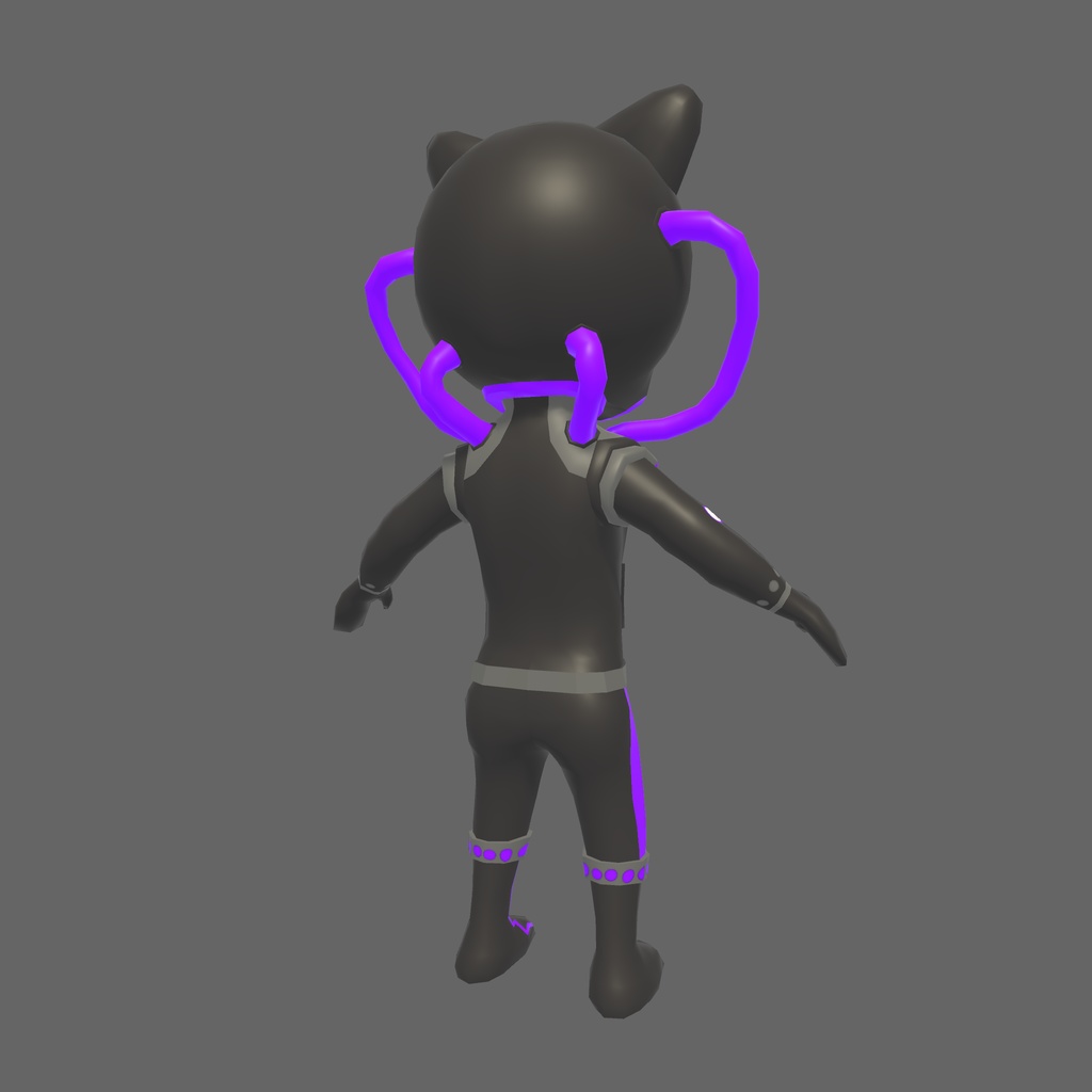 オリジナル3Dモデル「闇ねこ星人」