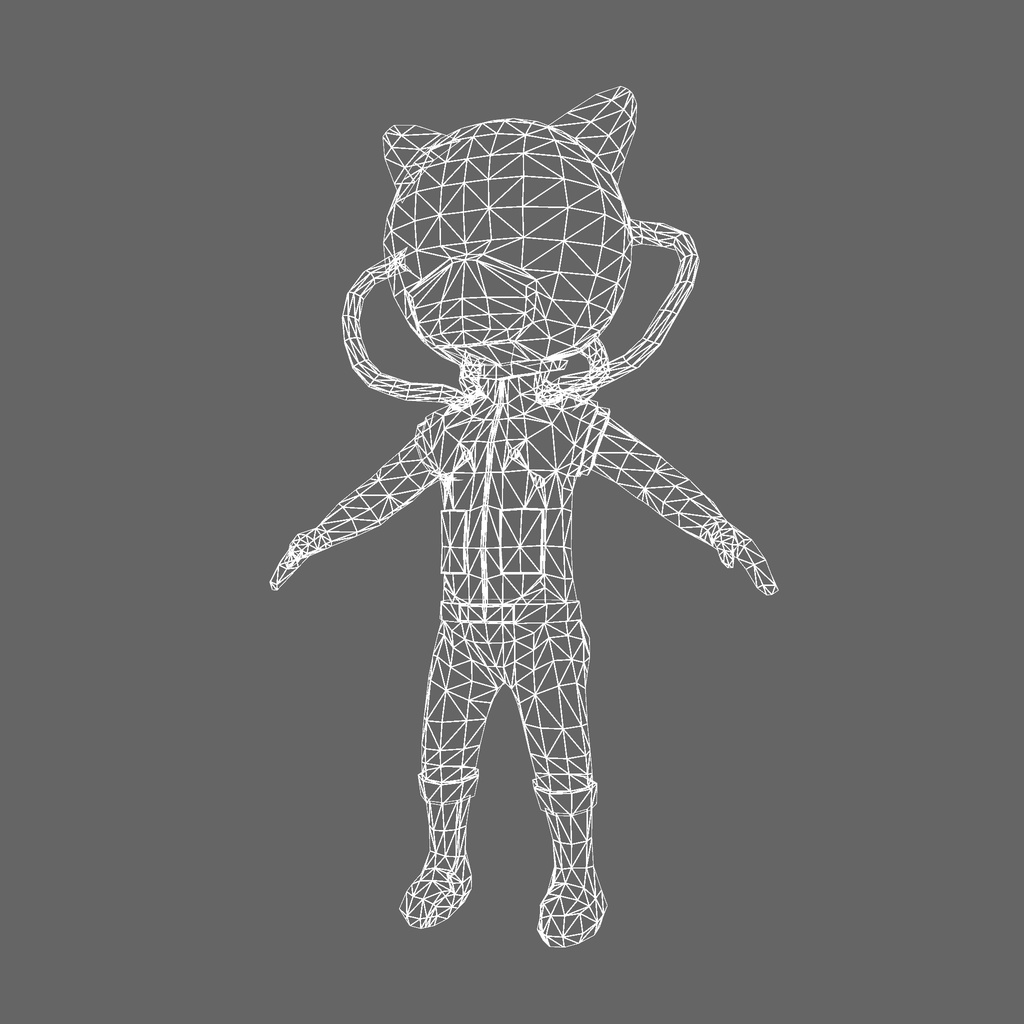 オリジナル3Dモデル「闇ねこ星人」
