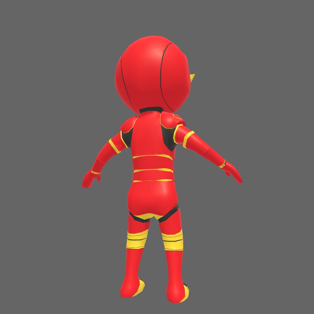 オリジナル3Dモデル「レッドヒーローロボ」