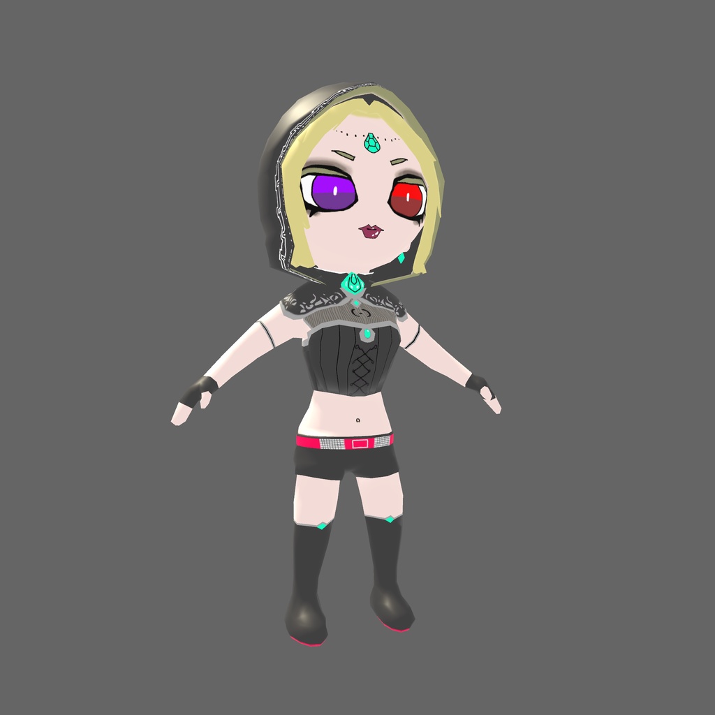 オリジナル3Dモデル「ダークマジックガール」