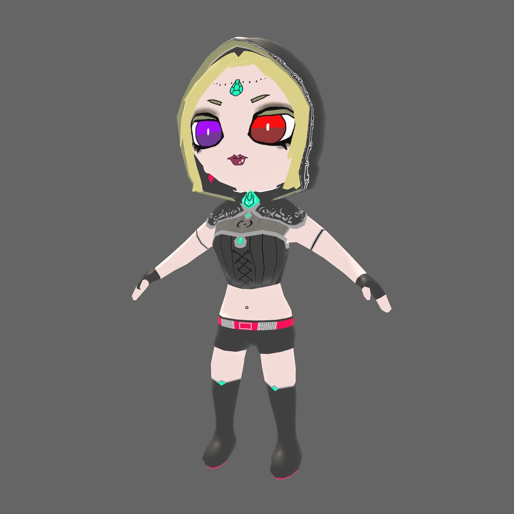 オリジナル3Dモデル「ダークマジックガール」