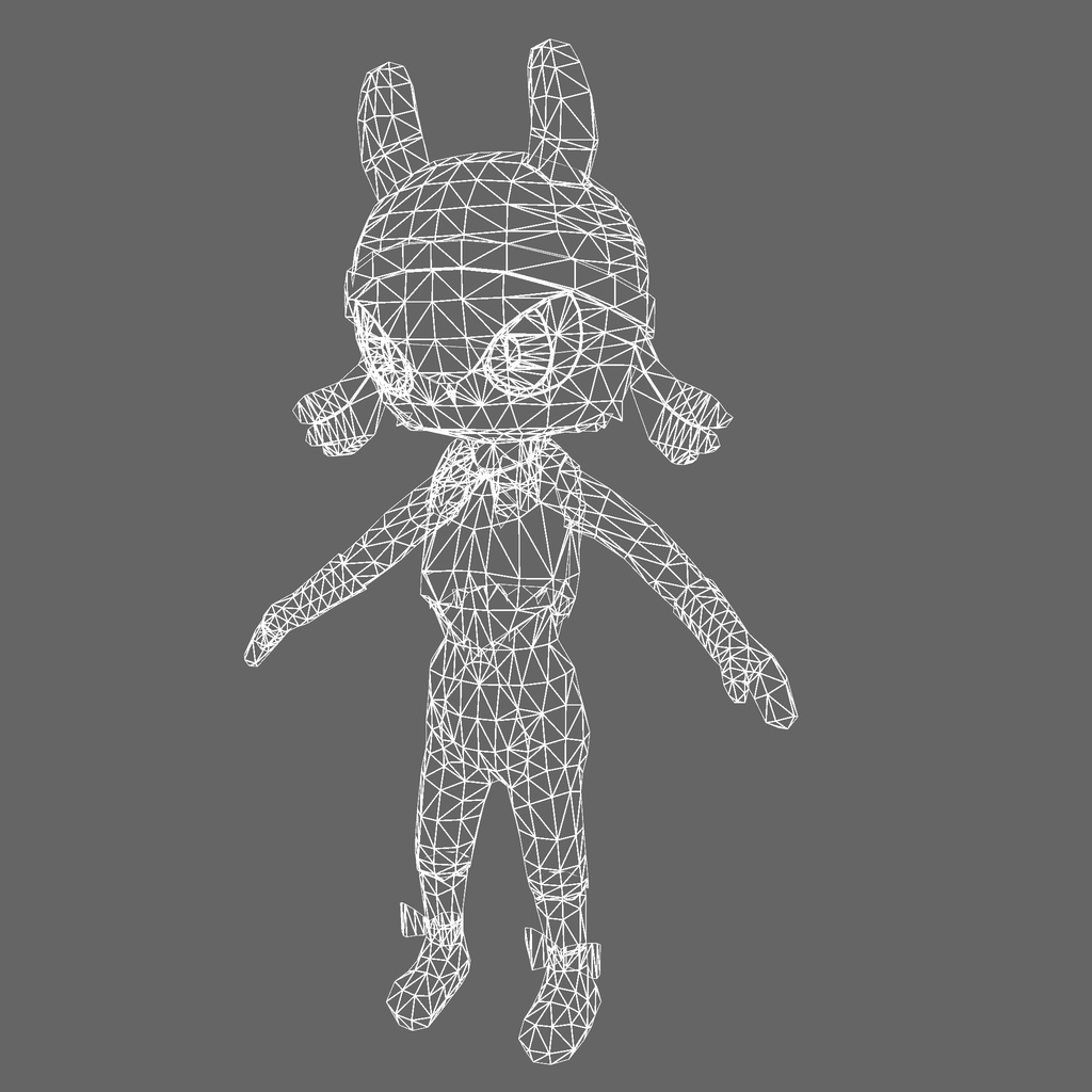 オリジナル3Dモデル「獣 ケモノ ファイヤーラビット」