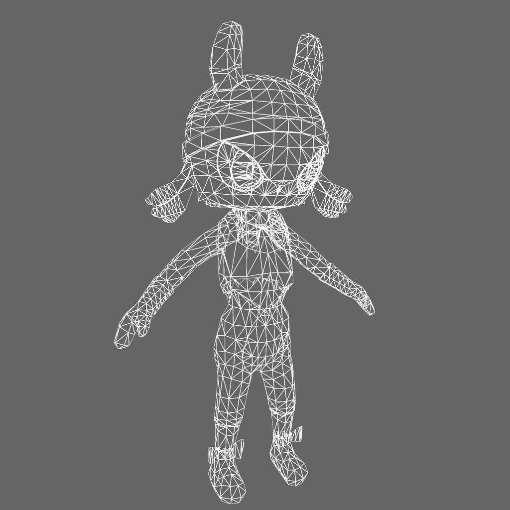 オリジナル3Dモデル「獣 ケモノ ファイヤーラビット」