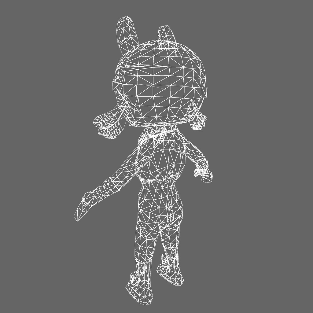 オリジナル3Dモデル「獣 ケモノ ファイヤーラビット」