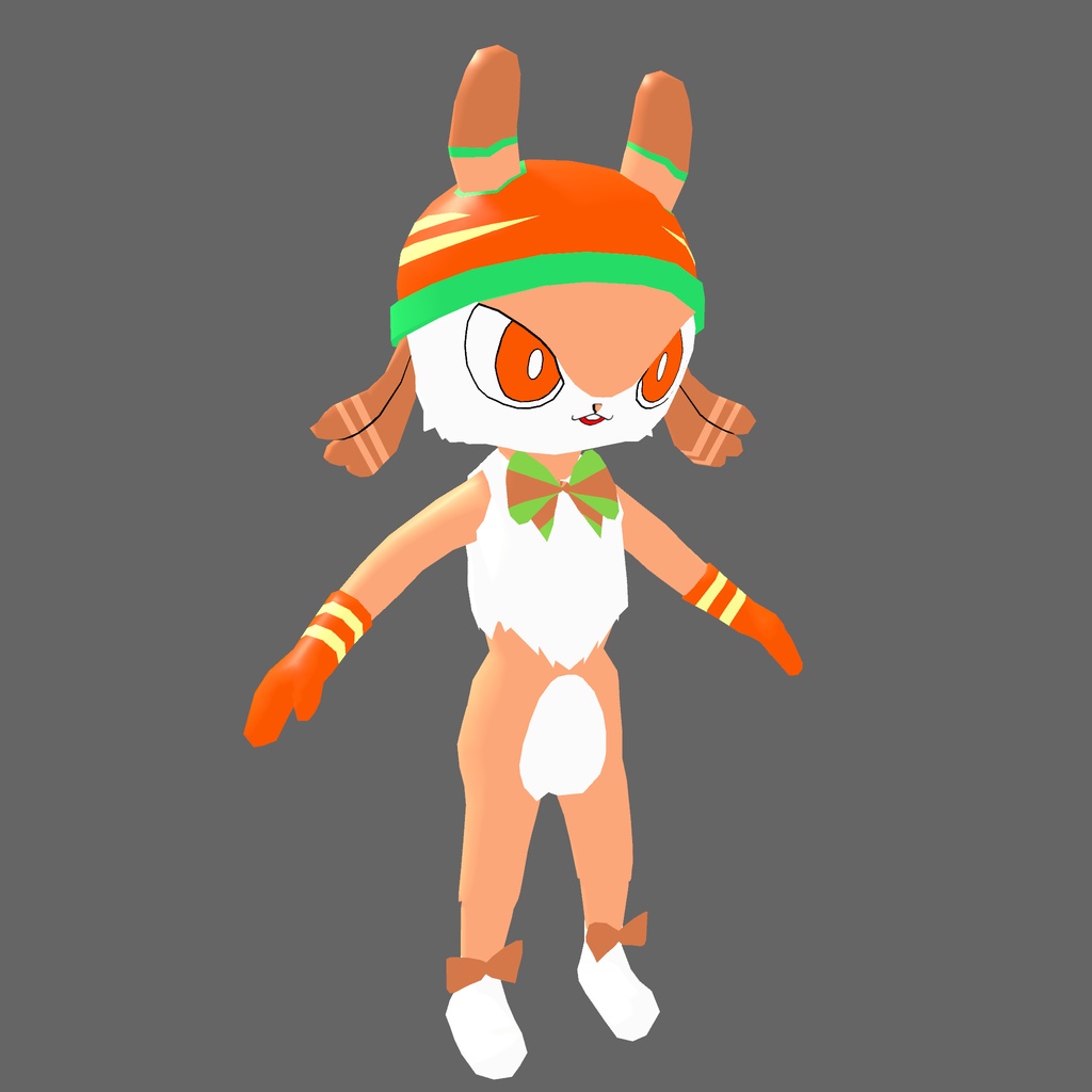 オリジナル3Dモデル「獣 ケモノ ファイヤーラビット」