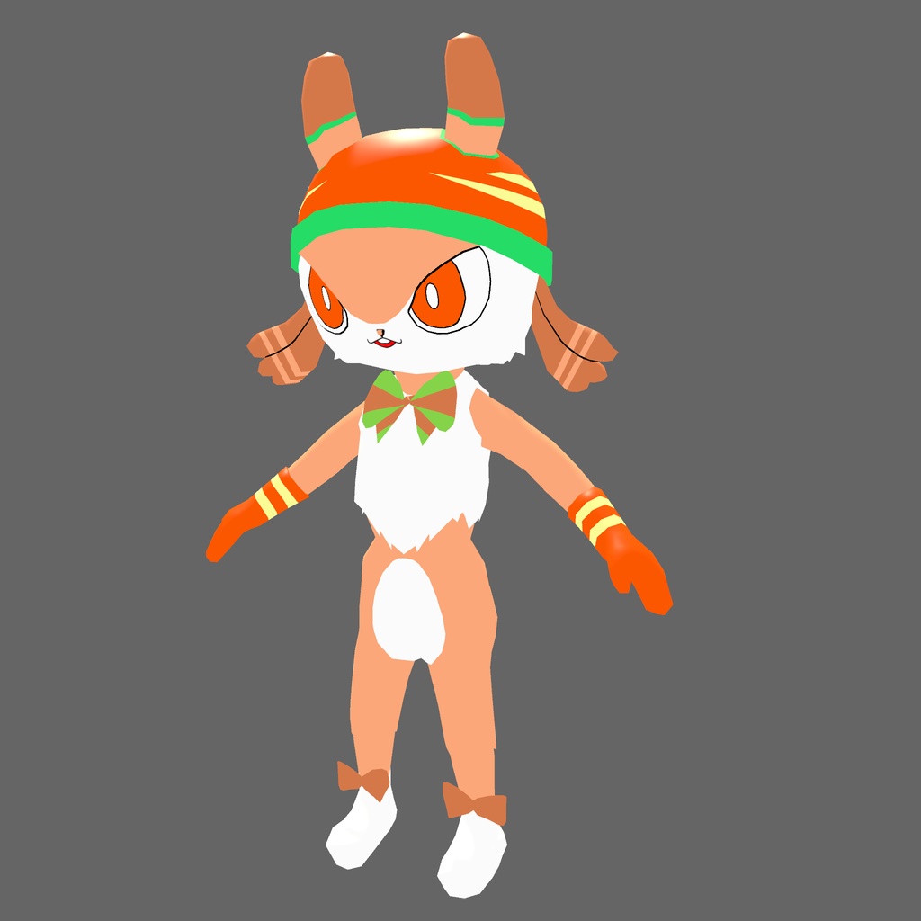 オリジナル3Dモデル「獣 ケモノ ファイヤーラビット」