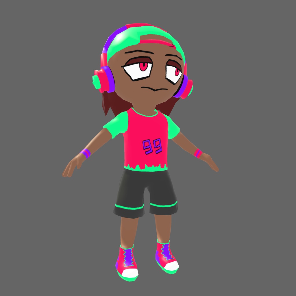 オリジナル3Dモデル「黒人系ラッパー」