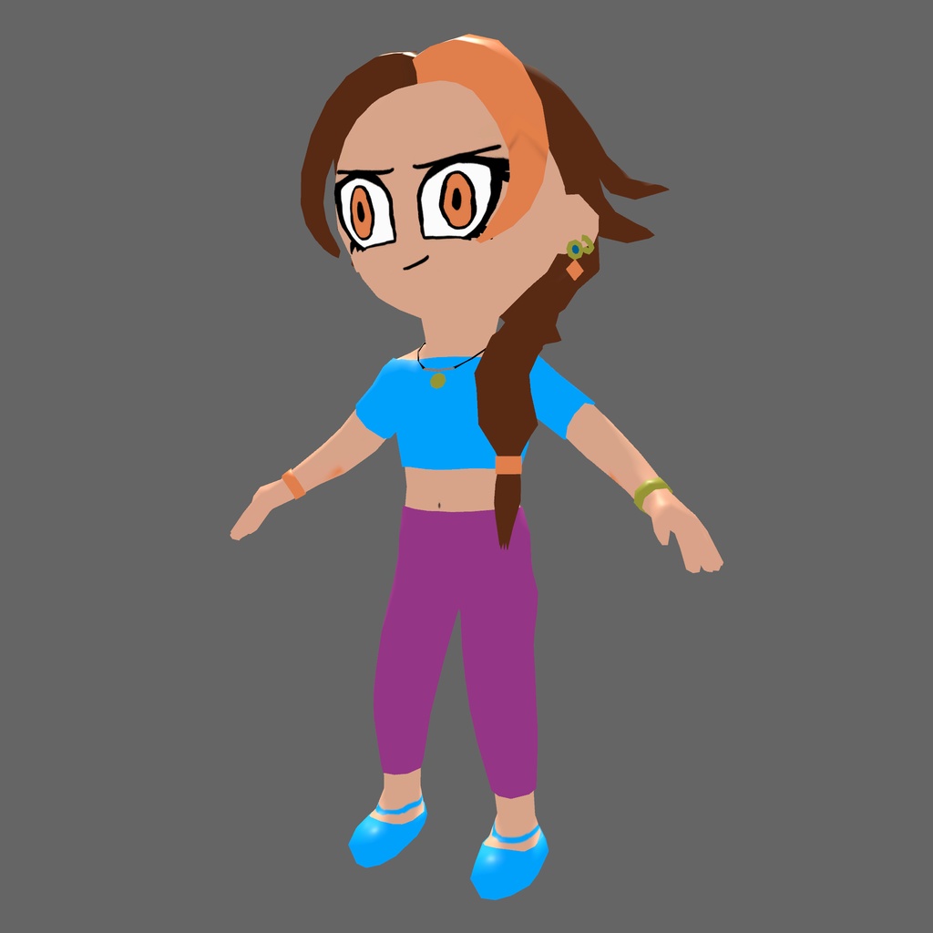 オリジナル3Dモデル「黒人系ヤングガール」