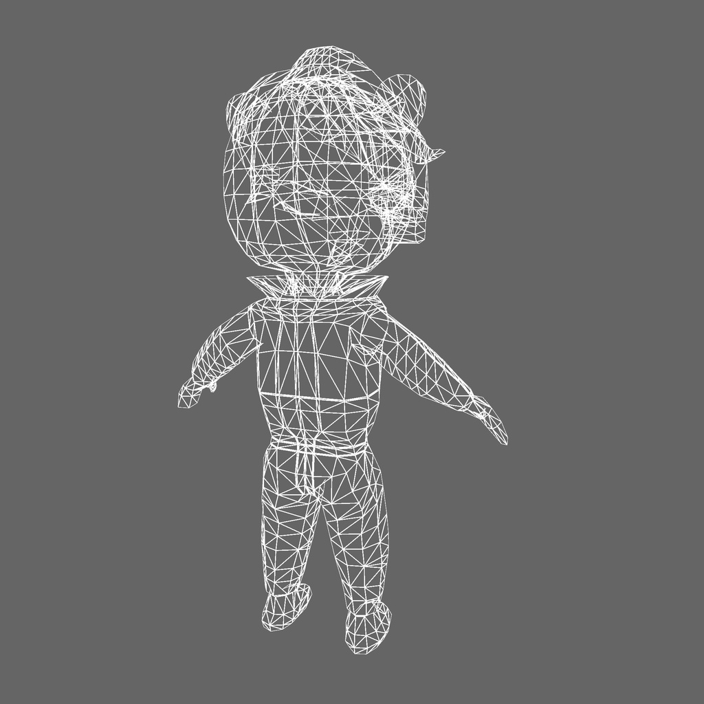 オリジナル3Dモデル「ファンキーしろくまレッド」