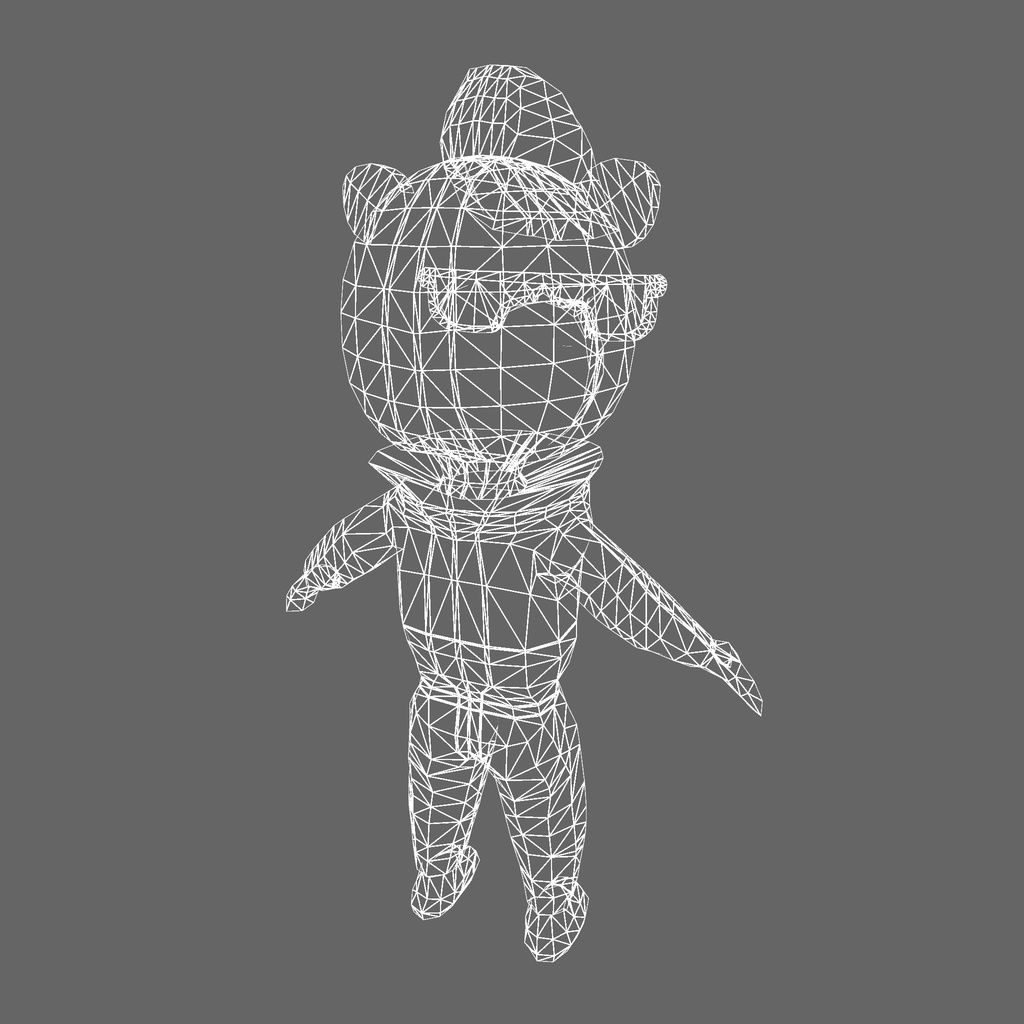 オリジナル3Dモデル「ファンキーしろくまパープル」