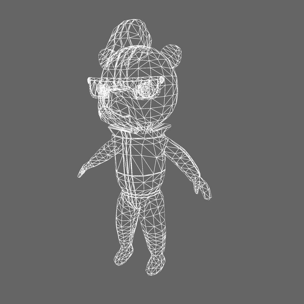 オリジナル3Dモデル「ファンキーしろくまパープル」