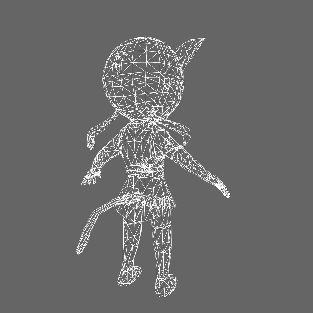 オリジナル3Dモデル「ねこ忍者ピンク」