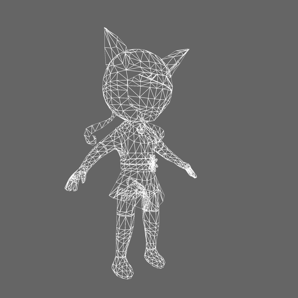 オリジナル3Dモデル「ねこ忍者ピンク」