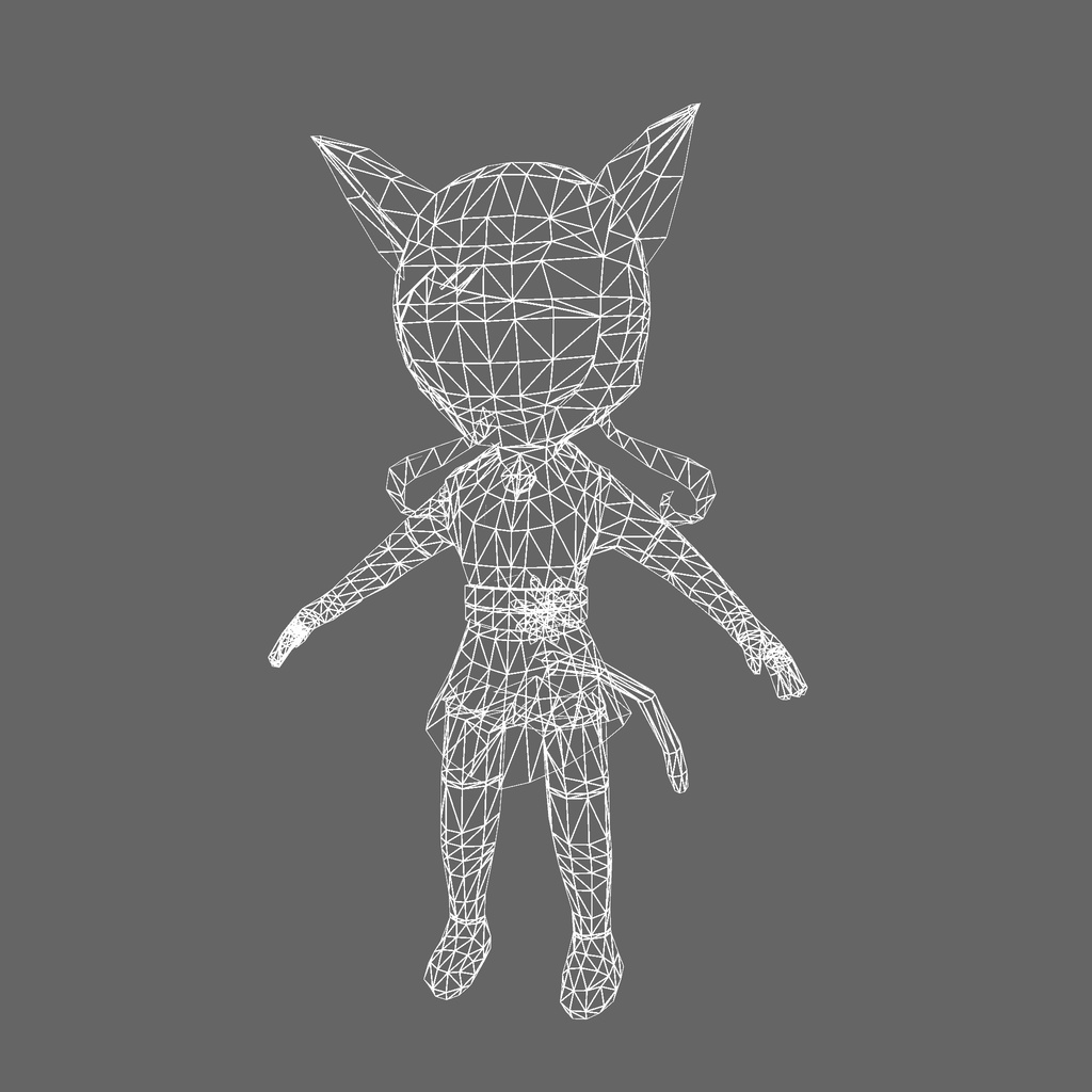 オリジナル3Dモデル「ねこ忍者ピンク」