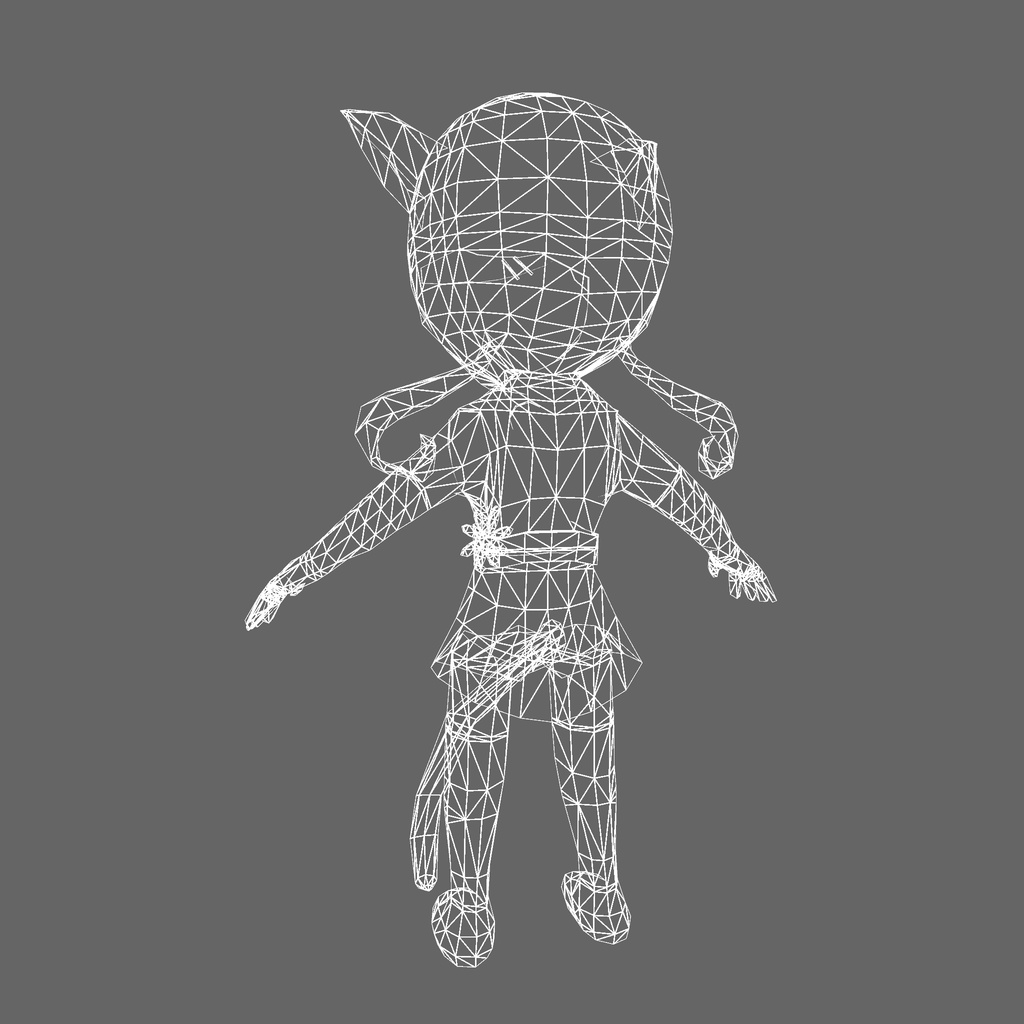 オリジナル3Dモデル「ねこ忍者ピンク」