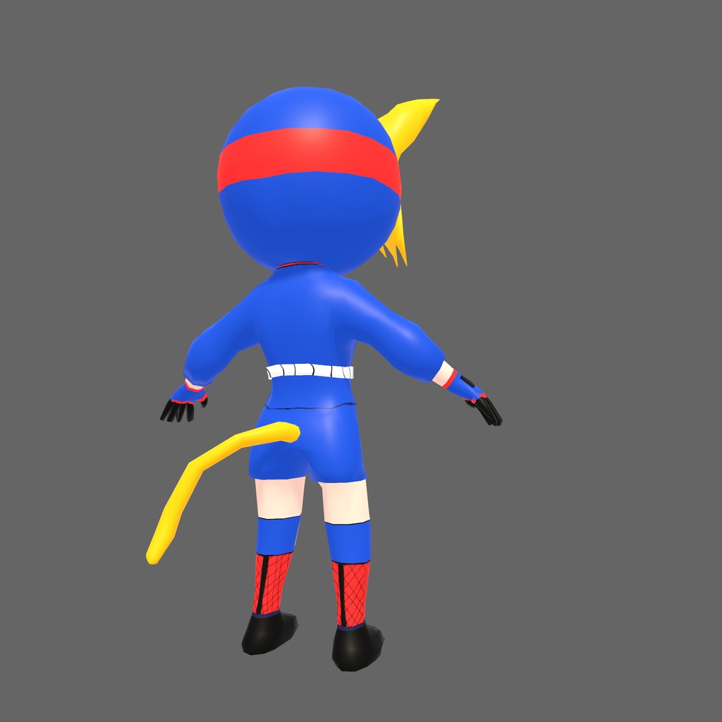 オリジナル3Dモデル「ねこ忍者ブルー」