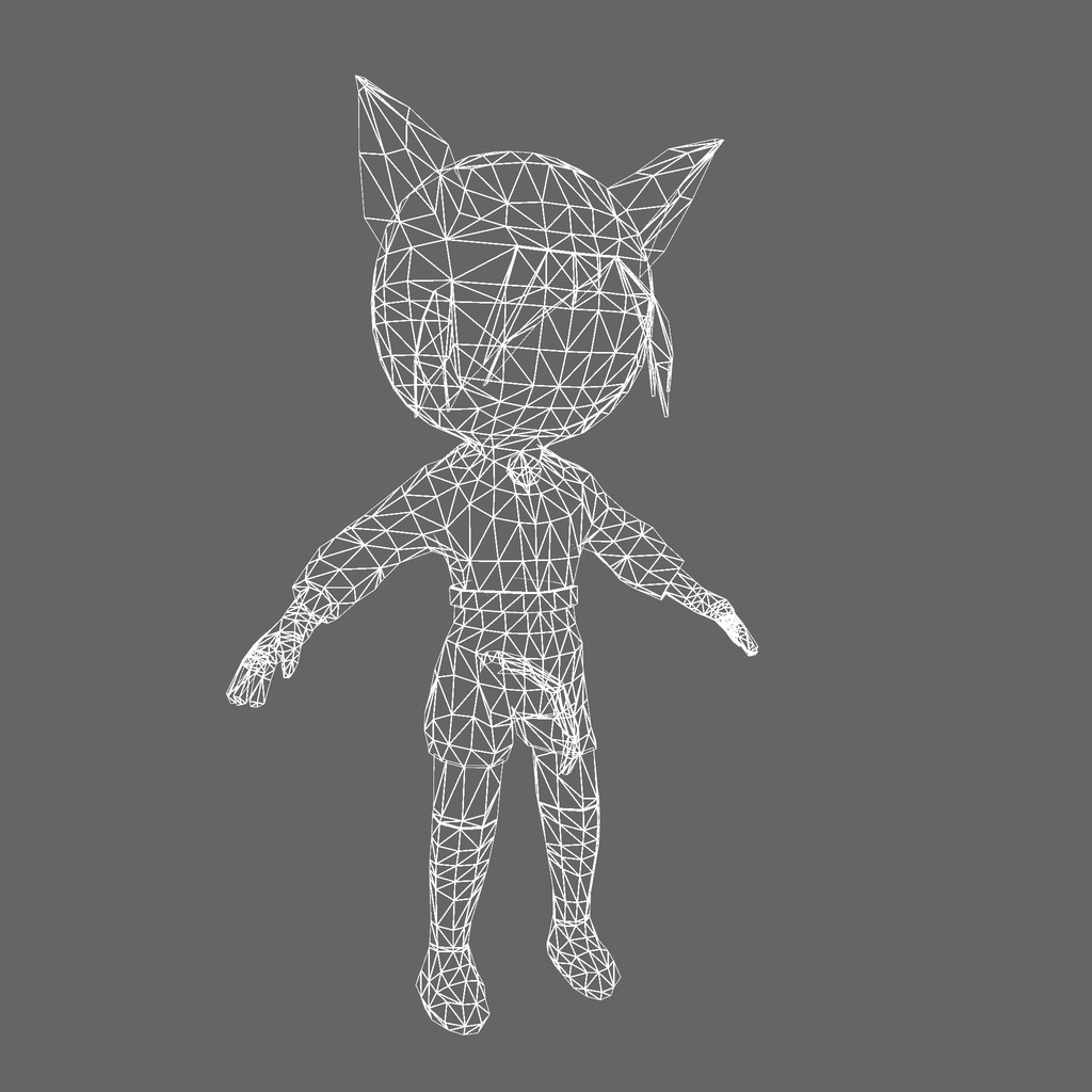 オリジナル3Dモデル「ねこ忍者ブルー」