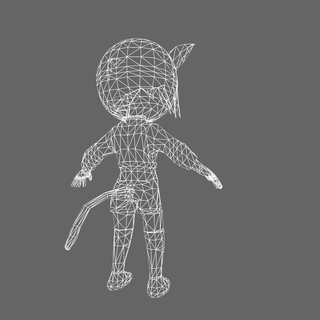 オリジナル3Dモデル「ねこ忍者ブルー」