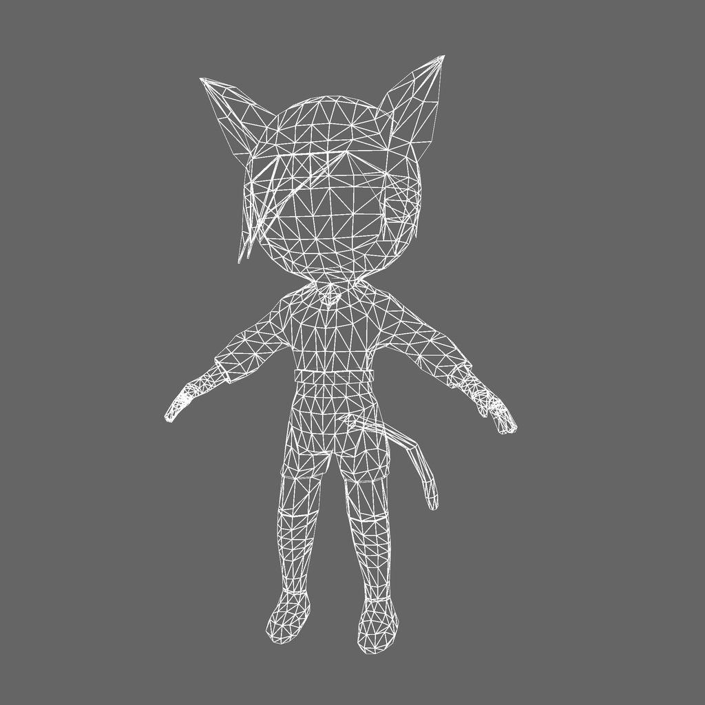 オリジナル3Dモデル「ねこ忍者ブルー」