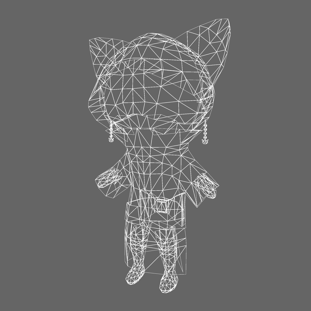 オリジナル3Dモデル「忍び猫ピンク」