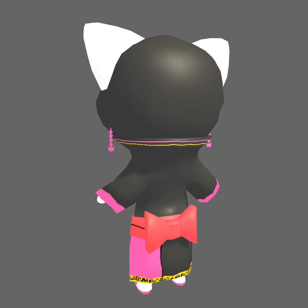 オリジナル3Dモデル「忍び猫ピンク」