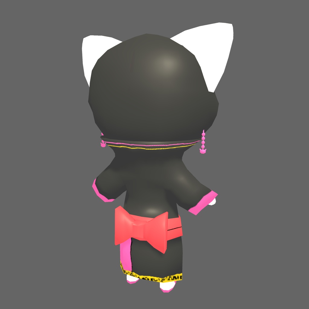 オリジナル3Dモデル「忍び猫ピンク」