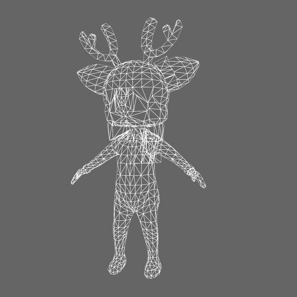 オリジナル3Dモデル「トナカイの着ぐるみガール」