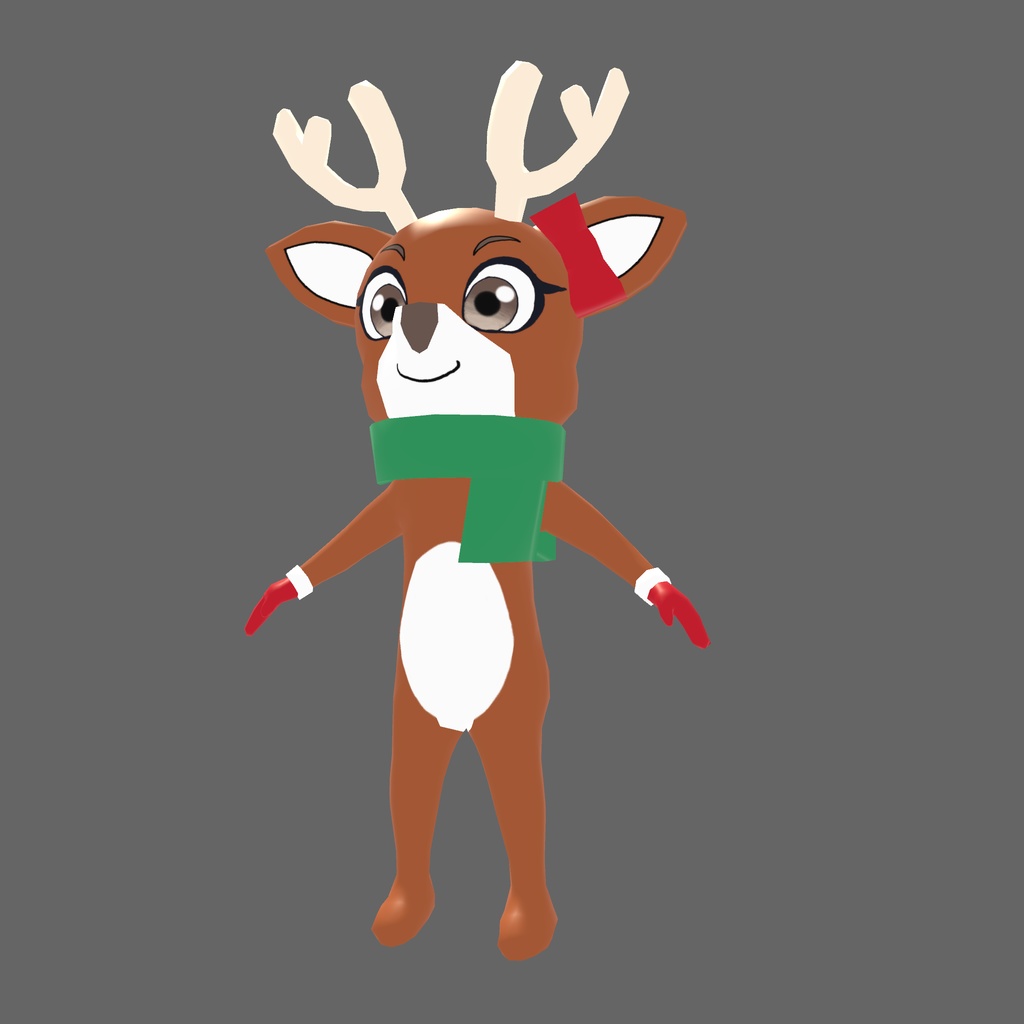 オリジナル3Dモデル「トナカイの着ぐるみガール」
