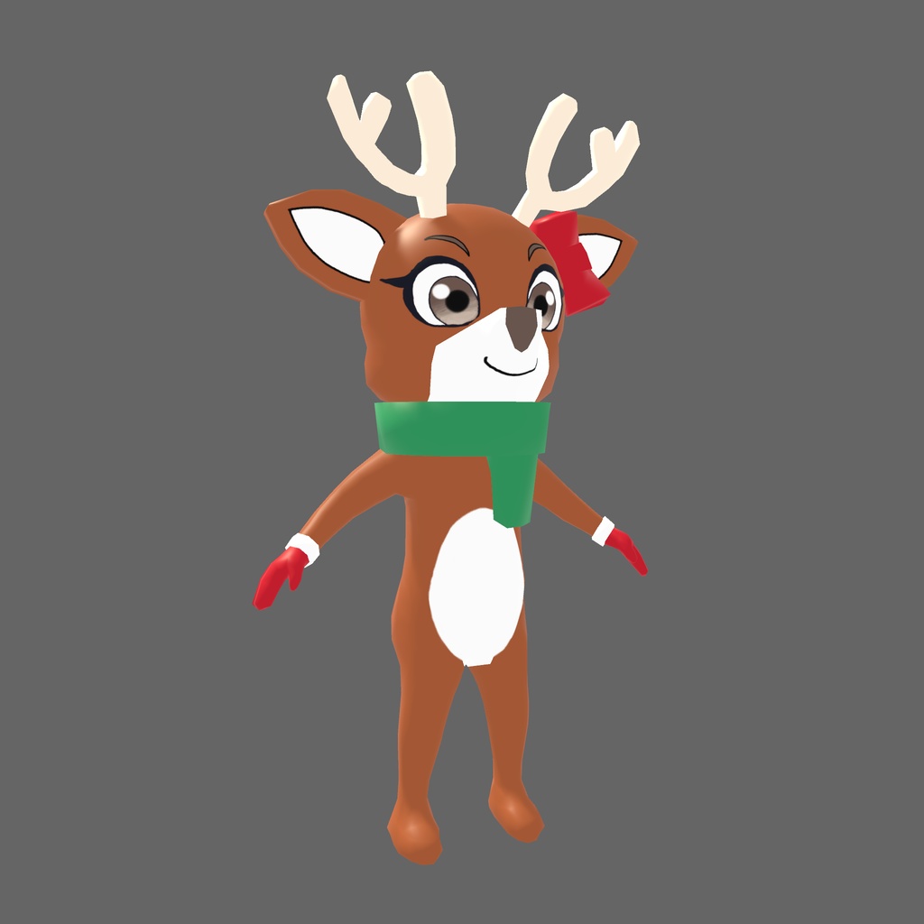 オリジナル3Dモデル「トナカイの着ぐるみガール」