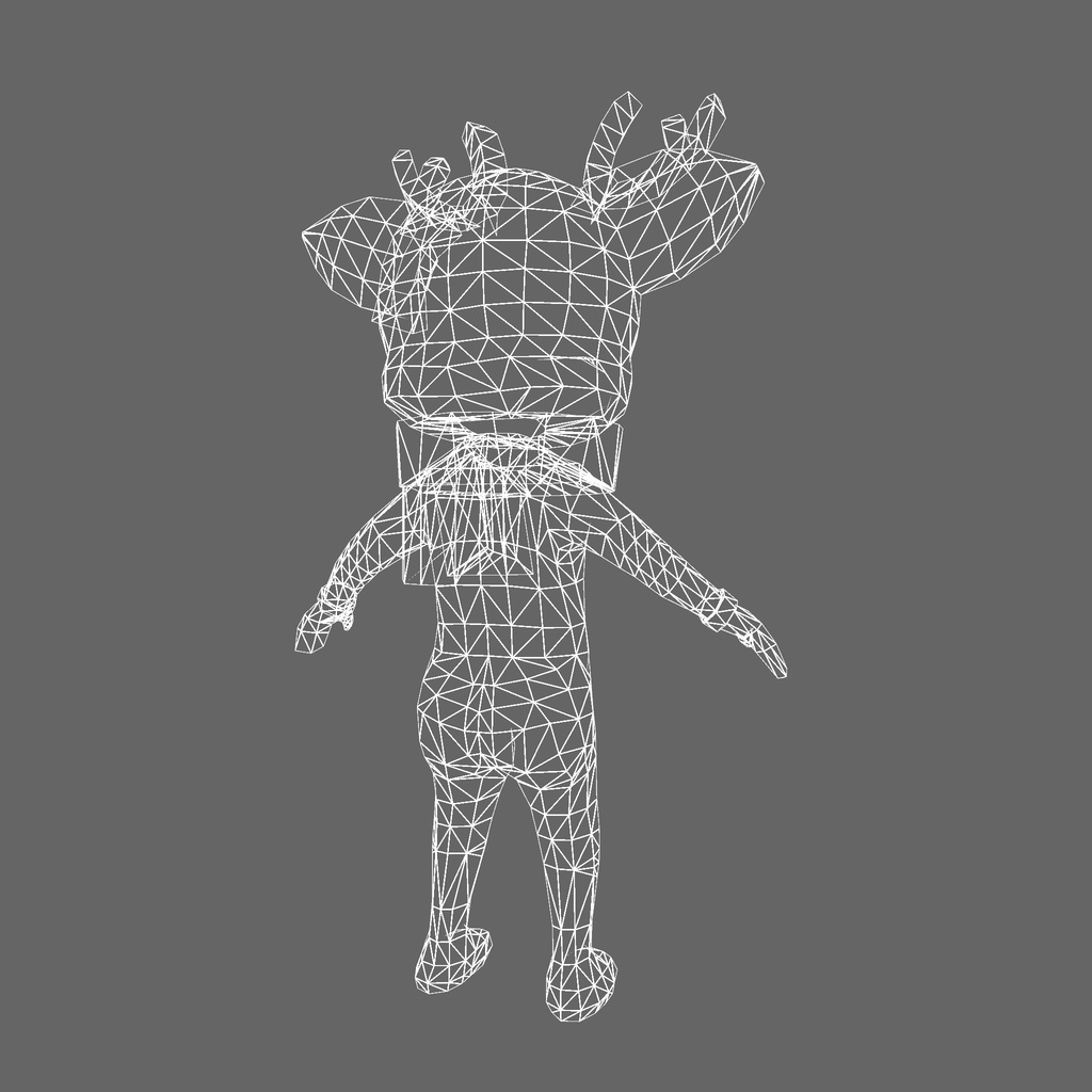 オリジナル3Dモデル「トナカイの着ぐるみガール」