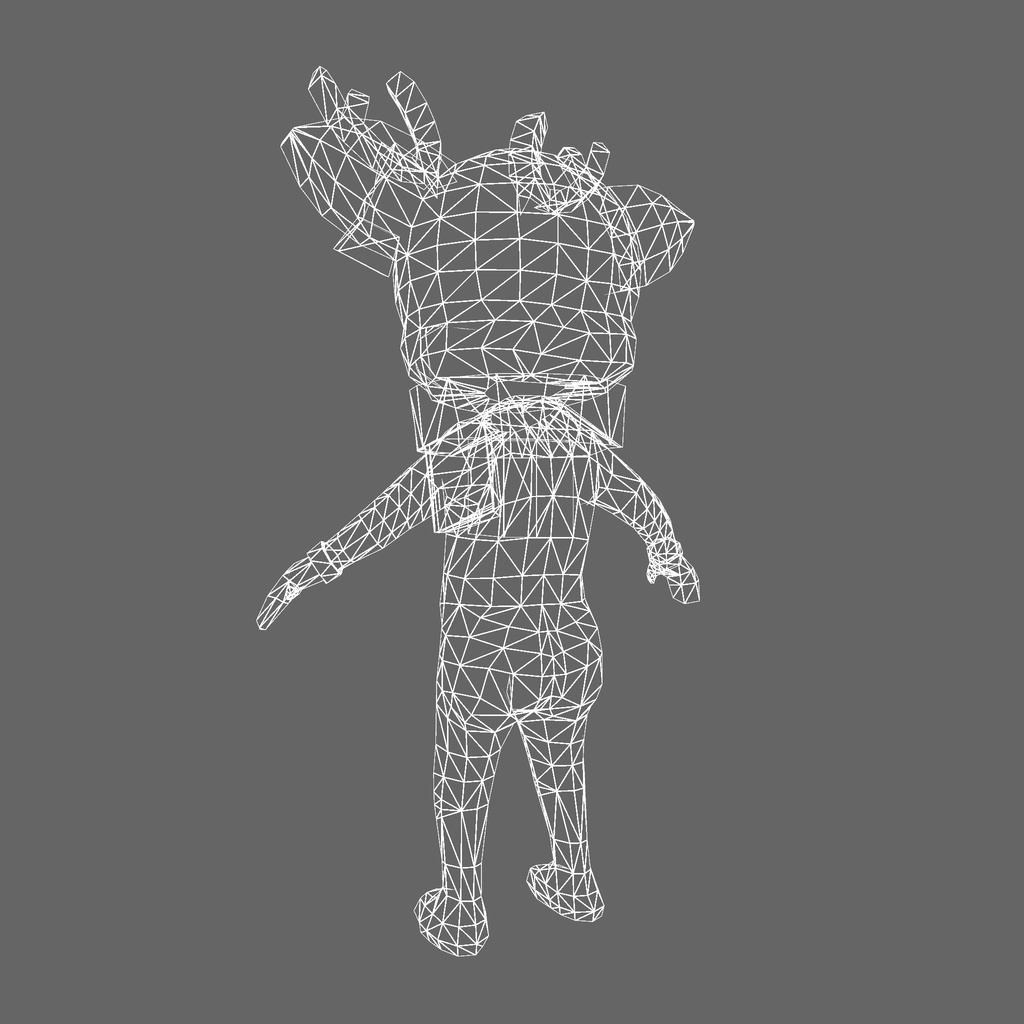 オリジナル3Dモデル「トナカイの着ぐるみガール」