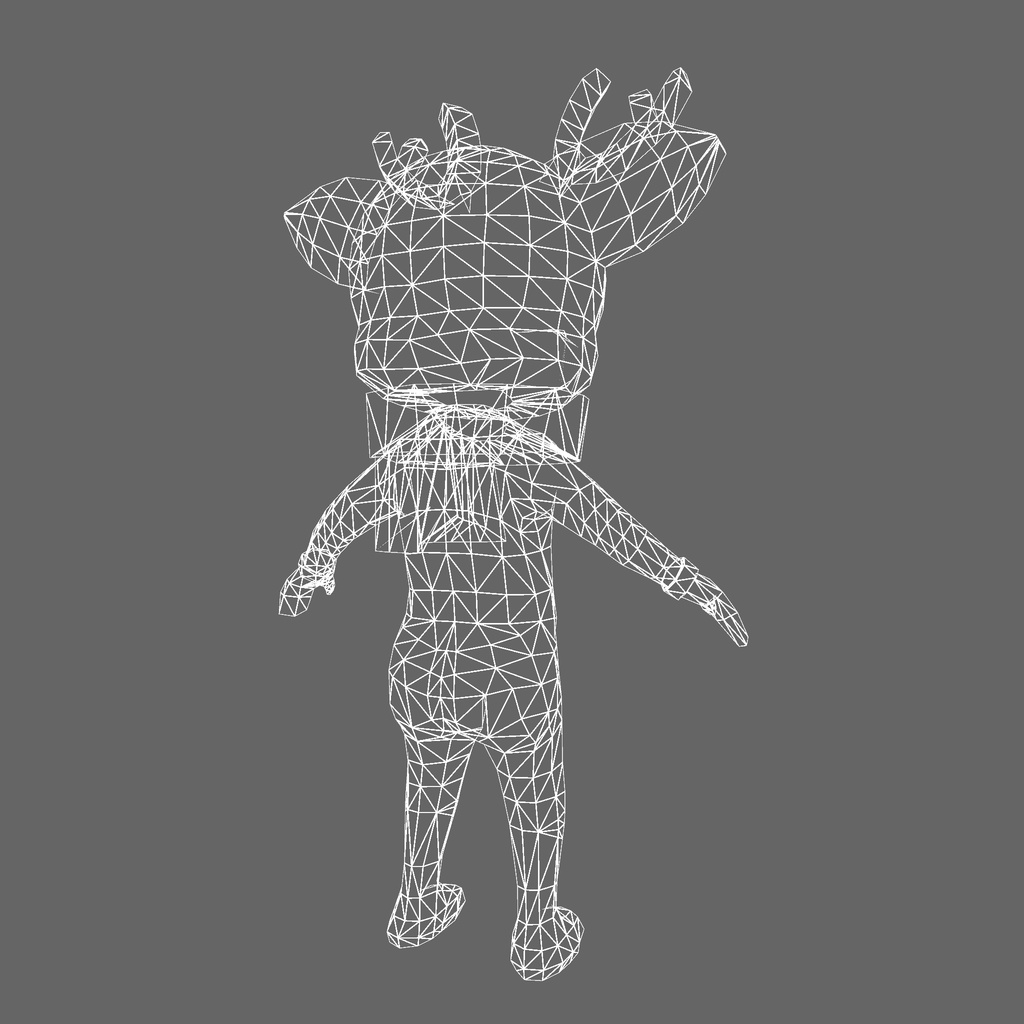 オリジナル3Dモデル「トナカイの着ぐるみボーイ」