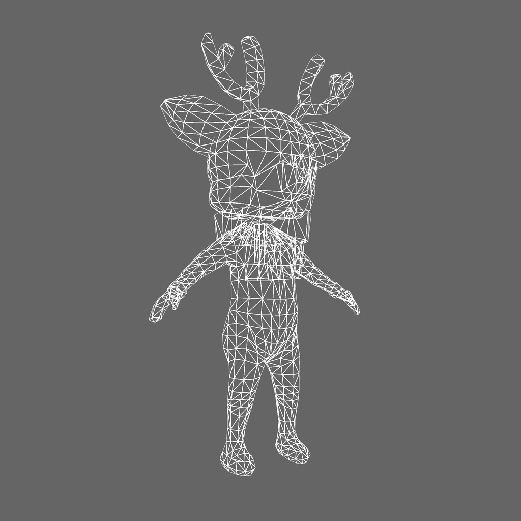 オリジナル3Dモデル「トナカイの着ぐるみボーイ」