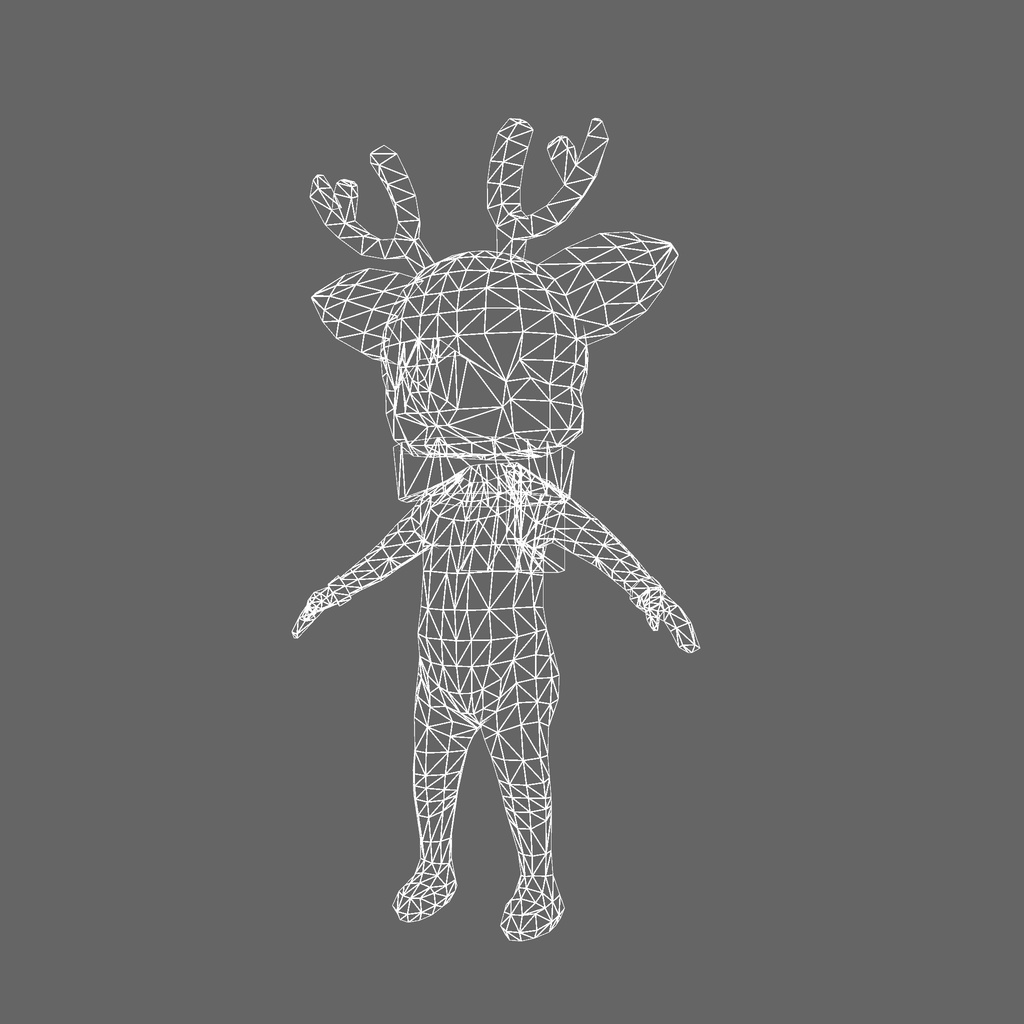 オリジナル3Dモデル「トナカイの着ぐるみボーイ」