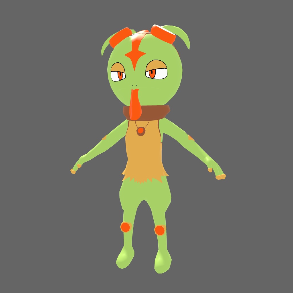 オリジナル3Dモデル「獣 ケモノ みどりトカゲ」