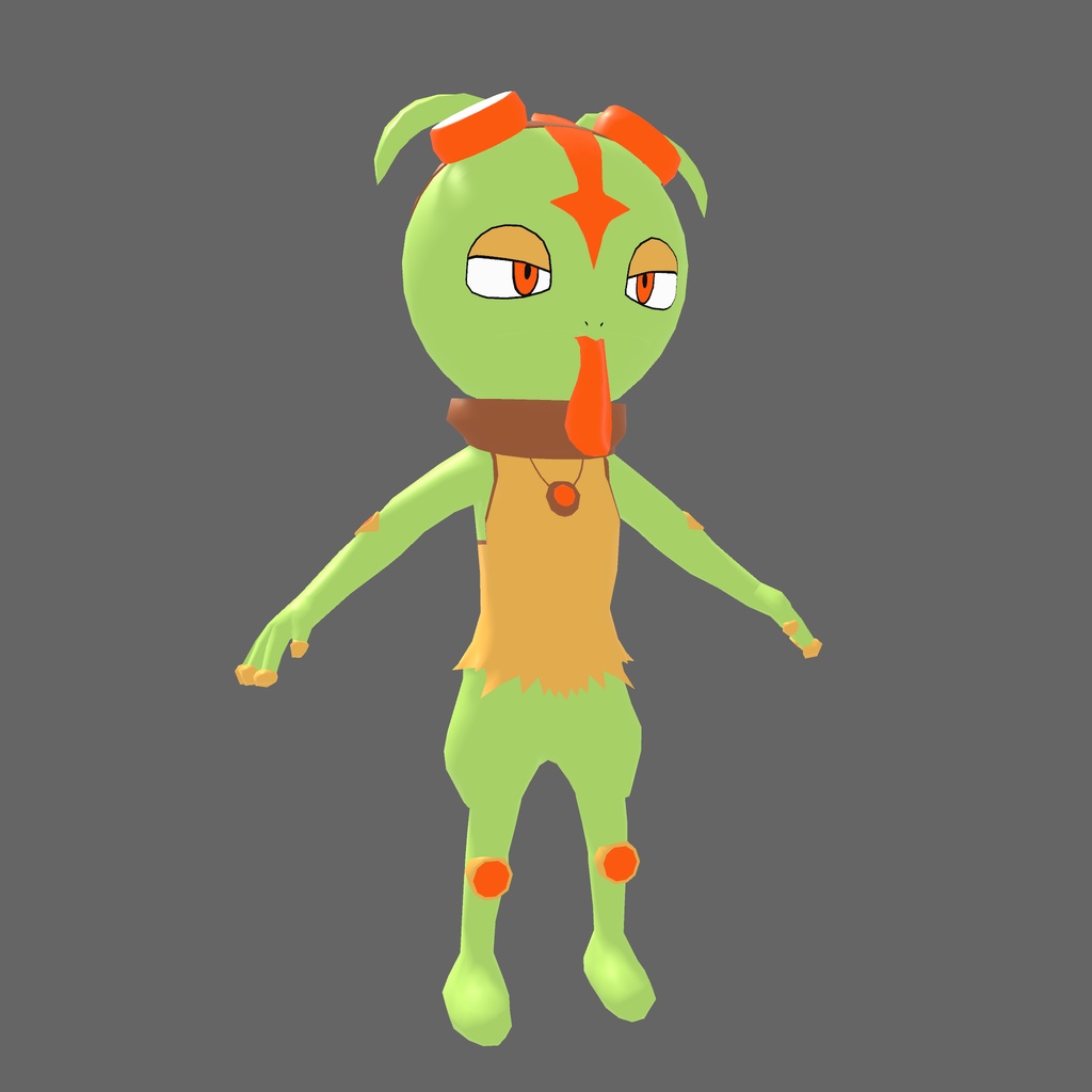 オリジナル3Dモデル「獣 ケモノ みどりトカゲ」