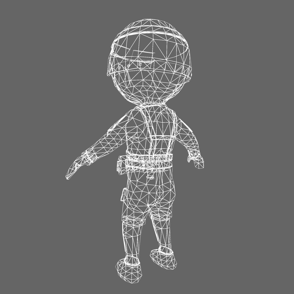 オリジナル3Dモデル「カートゥーンサイコ兵士」