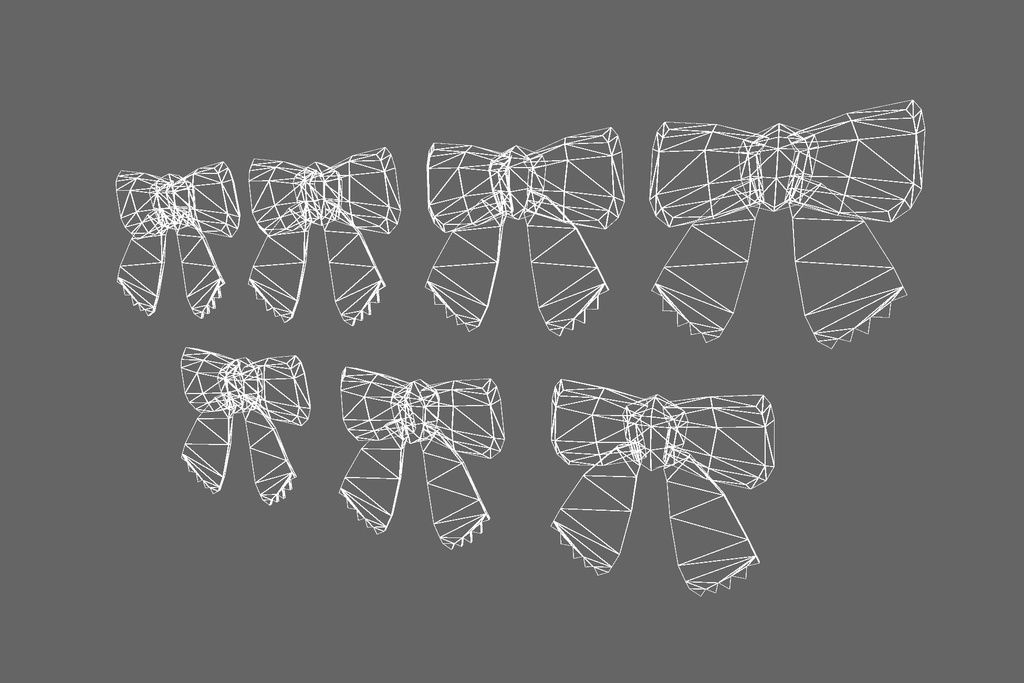 オリジナル3Dモデル「リボン」7色セット