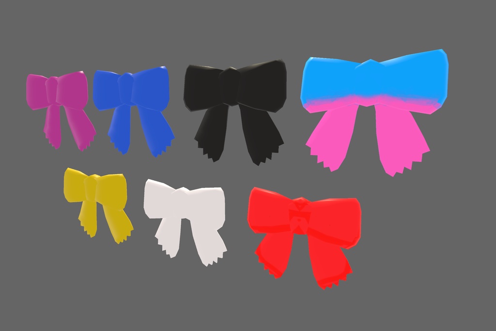 オリジナル3Dモデル「リボン」7色セット