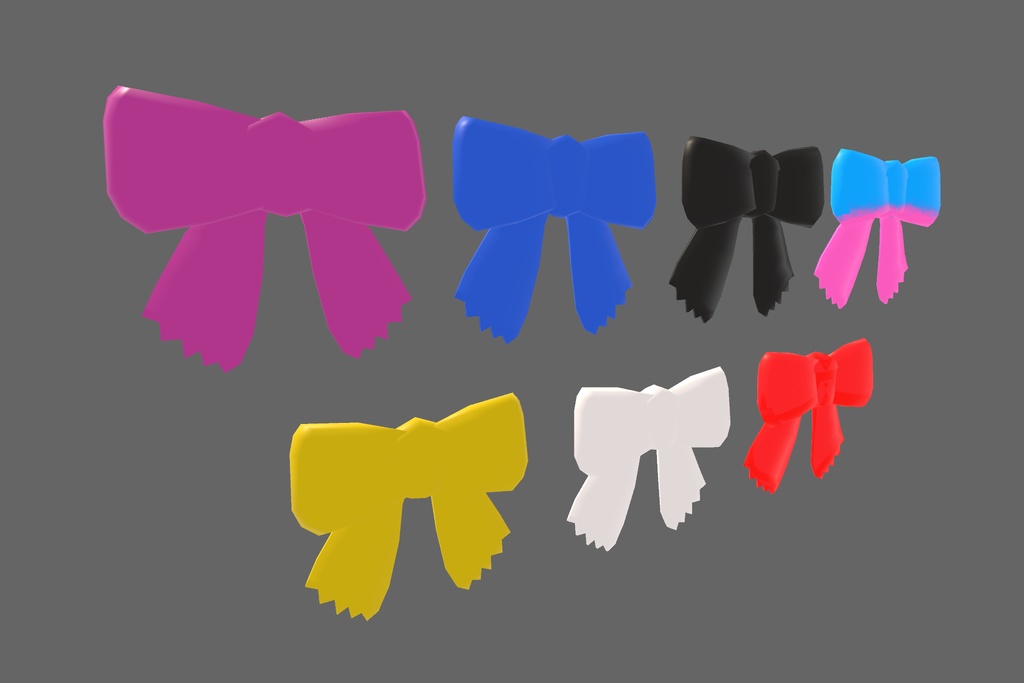 オリジナル3Dモデル「リボン」7色セット