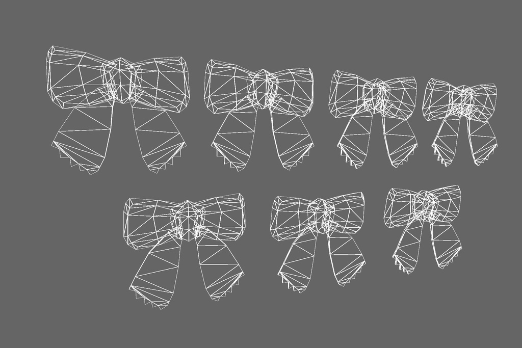 オリジナル3Dモデル「リボン」7色セット